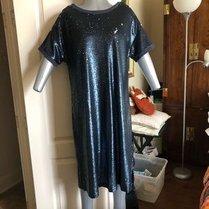 Anthropologie Moulinette Souers sequin Interstellar T-shirt tunic dress large